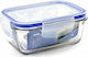 Borgonovo Lunchbox Glas Blau Geeignet für die Mikrowelle 14.5x10cm 1Stück