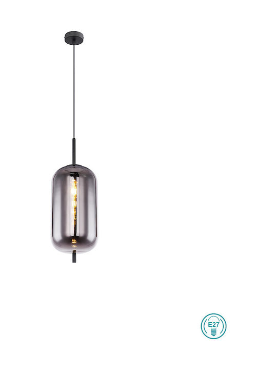 Globo Lighting Blacky Pendant Light Single-Light for Socket E27 Black