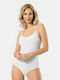 Namaldi Lingerie Spaghetti Strap Bodysuit Slim Fit White