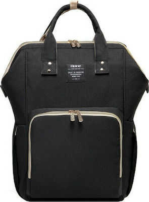 Heine Diaper Bag Black 27x21x42cm.