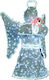 Lianos Illuminated Christmas Plastic Figure Cherub White Length 90cm