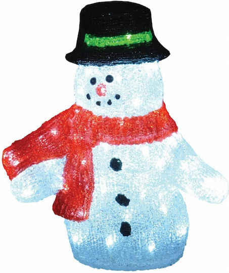 Lianos Illuminated Christmas Plastic Figure SNowman White 2pcs