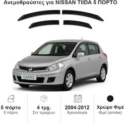 Heko Σετ Ανεμοθραύστες Μπροστινοί και Πίσω Σκούρο Φιμέ για Nissan Tiida 4τμχ 24269 Heko Σετ Ανεμοθραύστες Μπροστινοί και Πίσω Σκούρο Φιμέ για Nissan Tiida 4τμχ 24269