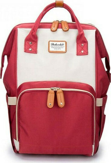Diaper Bag Red - Beige 42x21x42cm.