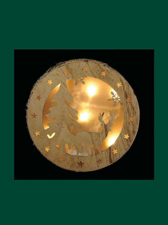 Lianos Illuminated Christmas Wooden Figure Reindeer Beige 30x30x3cm 6pcs
