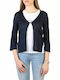 Armani Jeans Short Women's Cardigan Navy Blue