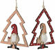 Dekorativer Weihnachtsmann aus Holz 23x12cm (Μverschiedene Designs/Farben)