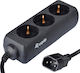 Equip 3-Outlet Power Strip 1.1m Black για UPS IEC 320