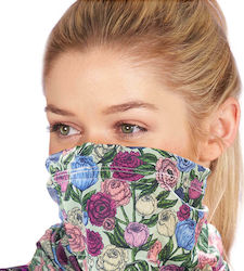 Eco Chic Snood Face Mask Green Peonies 1τμχ