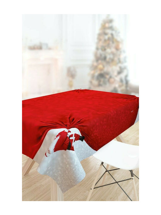 Saint Clair Ornament de Crăciun Decorat cu panglică Față de masă Material textil Roșu M220xL145cm 1buc