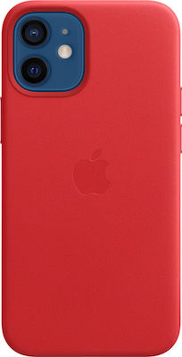 Apple Leather Case with MagSafe Back Cover Κόκκινο (PRODUCT) Red (iPhone 12 mini)