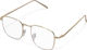 kw Navaris Retro Square Metallic Blue Light Blocking Glasses in Aur Color