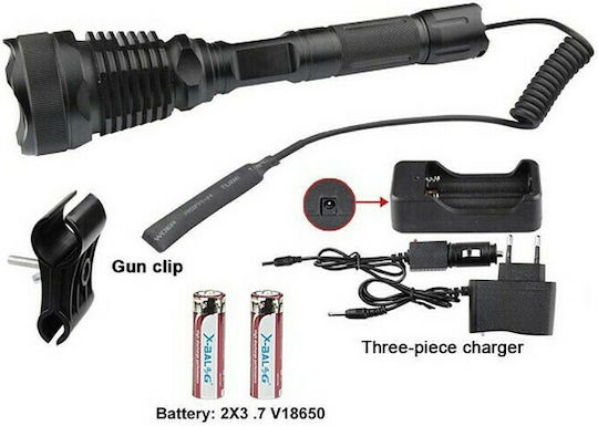 Bailong Flashlight LED IPX5 with Maximum Brightness 500lm 2800-T6 Black 12112020