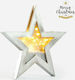 Parisis Wood Illuminated Christmas Decorative Desktop Star 45x4x47cm Silver