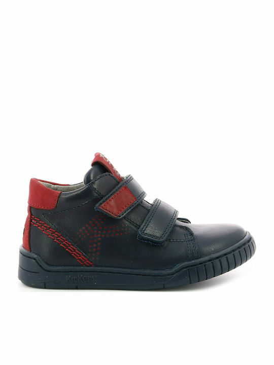 Winopo Kids Sneakers High with Scratch Navy Blue