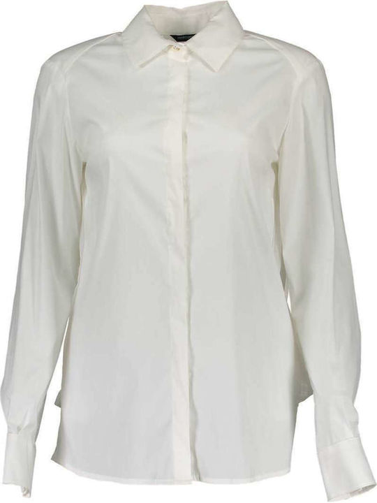 Guess Women's Monochrome Long Sleeve Shirt White