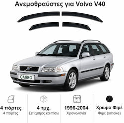 Heko Set Car Windbreakers Front and Back Dark Fime for Volvo S40 4 Pieces
