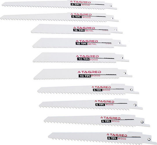 Tagred Set Blades Electric Saw 10 pcs Jig Saw Blade for Metal and Wood 10pcs TA1057