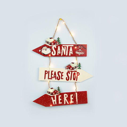 Aca Illuminated Christmas Wooden Figure Sign Red Height 45cm