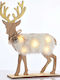 Aca Illuminated Christmas Wooden Figure Reindeer White Height 26cm Wooden White Felt Deer