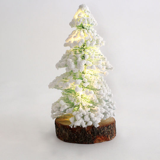 Christmas Decorative Snowy Illuminated Tree 26cm IP20 Battery White 3pcs Pine Tree Table