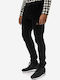 Trousers Cargo Elastic in Tapered Line Black