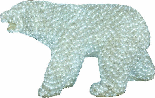 Lianos Illuminated Christmas Plastic Figure Bear White Length 70cm