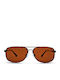 Mohiti In Motion Men's Sunglasses with Black Metal Frame and Brown Polarized Lens PM0885 BR