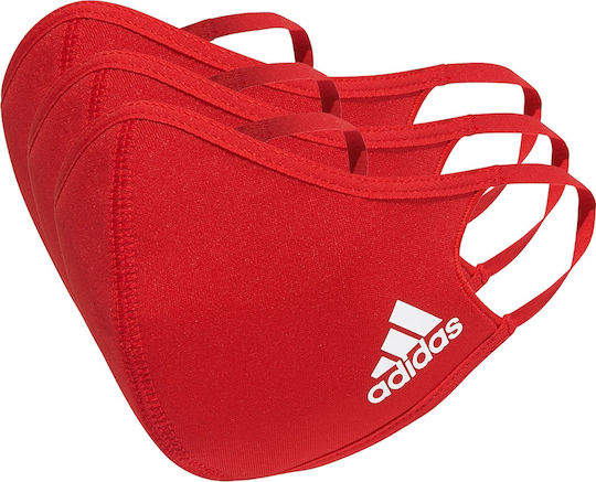 adidas Μάσκα Προστασίας Υφασμάτινη XS/S Κόκκινη H18815 3τμχ