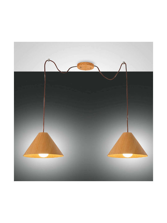 Fabas Luce Esino Pendant Light Two-Light Bell for Socket E27 Beige