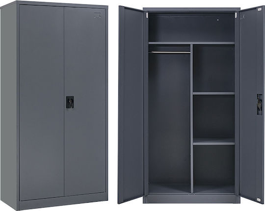 Dublu-Foi Steelen Metalică Galvanizată 90x45x181 cm Dublu-Foi Steelen Metalică Galvanizată 90x45x181 cm