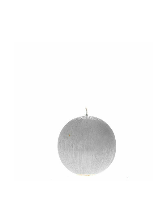 Iliadis Decorative Candle Έλξη Ball Silver 430gr 1pcs