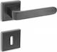 Conset Lever Middle Door with Rosette C1785 C1785RORS19S19 Pair with Rosette Black