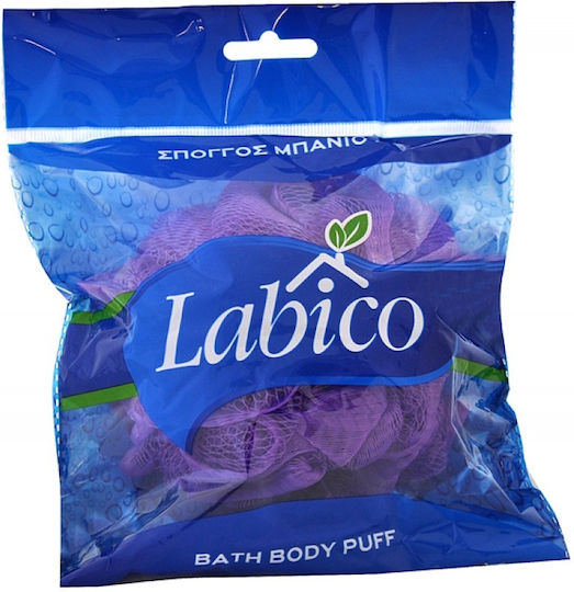 Labico Bath Body Puff Σφουγγάρι Μπάνιου Δίχτυ Μωβ 1τμχ