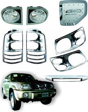 Auto Gs Headlight Eyebrows for Nissan Patrol Chrome Decoration Set Nissan Patrol