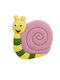Roline Schnecke 597 Kinder Knopf Möbelgriff aus Kunststoff Pink-Yellow 55mm 597 1Stück