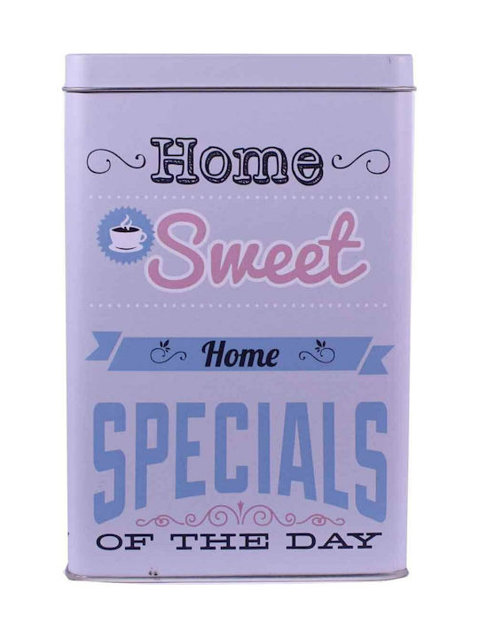 SP Souliotis Home Sweet Home Caseta pentru Maro cu capac Metalic Gri 18.5x12x8cm