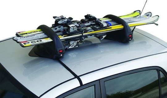 Menabo Aconcagua Bare și suporturi pentru schiuri auto Magnetice Din aluminiu Potrivite pentru 3 perechi de schiuri sau 2 plăci de snowboard