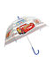 Παιδική Ομπρέλα Μπαστούνι Cars Διάφανη με Διάμετρο 96εκ.