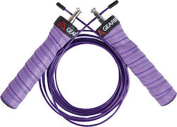 Gearup Wire / PVC Adjustable Jump Rope with Ball Bearings Purple Colour 3m