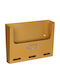 Viometal LTD 402 Κουτί Εντύπων Μεταλλικό σε Χρυσό Χρώμα 34x4.4x25cm