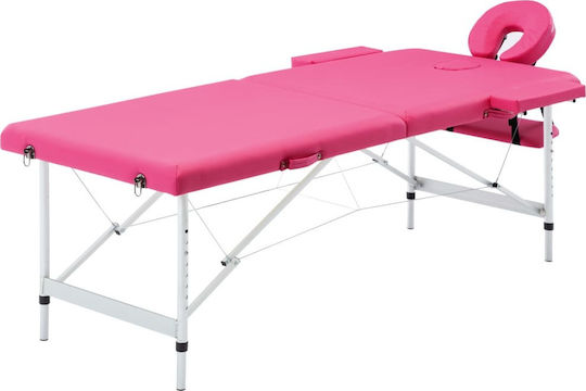 vidaXL Bett Massage und Physiotherapie Rosa aus Aluminium 191x70cm. 2 Positionen