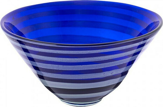 WM Collection Φρουτιέρα Γυάλινη Μπλε 27x27x18εκ.