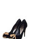 Emporio Armani Black Peep Toe Pumps