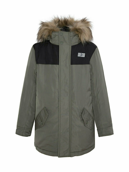 Kerr Kinder Parka Lang mit Kapuze Grau