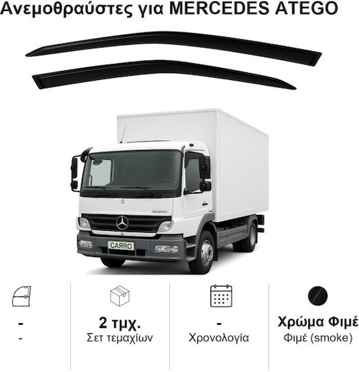 Heko Σετ Ανεμοθραύστες Φορτηγού Μπροστινοί Σκούρο Φιμέ για Mercedes-Benz Atego 2τμχ