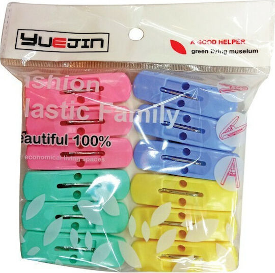 AGC Clothespins made of Plastic 12pcs Multicolour
