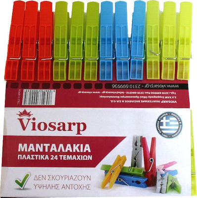 Viosarp Plastic Clothespins 24pcs