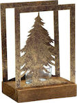 Espiel Christmas Wood Gold Candlestick 17.5x12cm