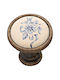 Roline 523 Antique Knob Furniture made of Porcelain & Metallic Blue D33mm 523 1pcs